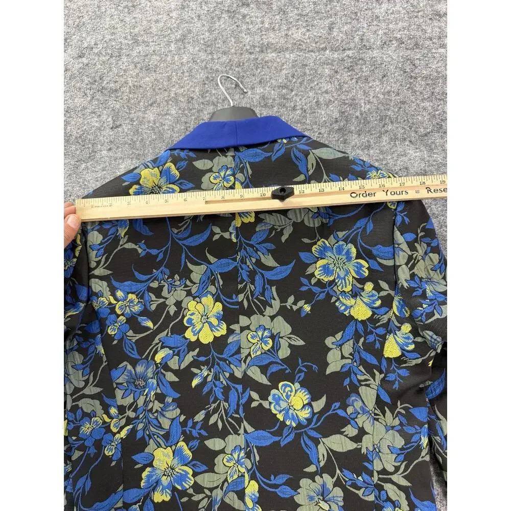 Pietro Scarlatti Mens Suit Tuxedo US 38 EU 48 Floral Blazer Vest Pants Blue T4